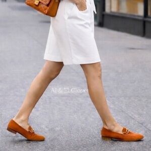 Parrotto Italian Suede Loafers Burnt Orange Gold Horsebit EU 39 New In Box